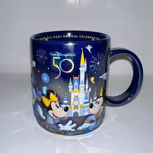 Disney World 50th Anniversary Celebration Blue Mug